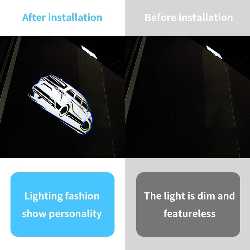 akarin 2 PCS LED Car Door Logo Lights Compatible for Sienna 2021-present Courtesy Projector Laser Welcome Light Puddle Lamp Car Accessories (for Sienna 2021-present-02) - Image 2